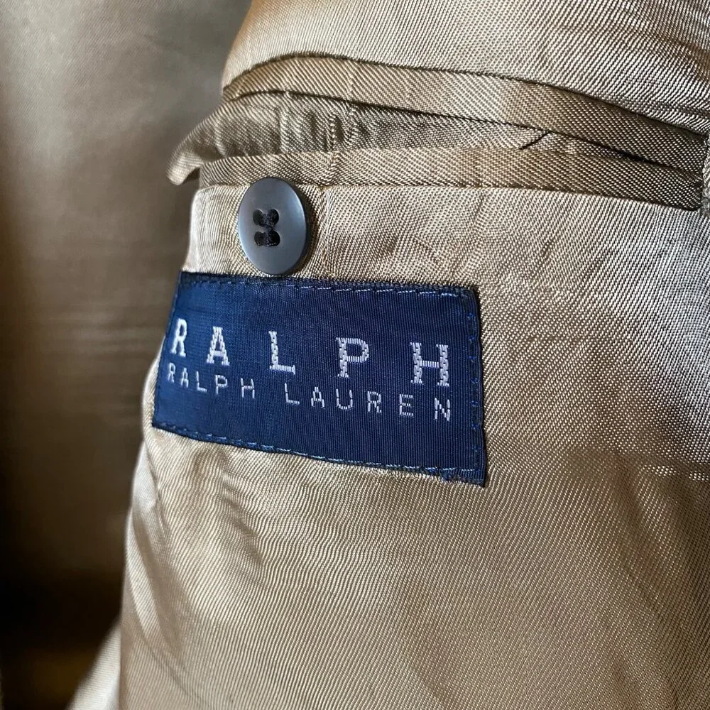 Ralph‎ Lauren brown wool tweed sport jacket blazer 3 buttons office men 44T